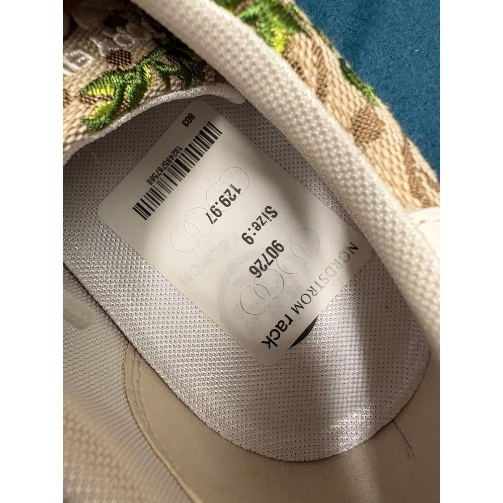 Tory Burch Howell Court T Monogram Daisy Embroidered Sneakers Beige Brown Size 9 - Picture 4 of 4
